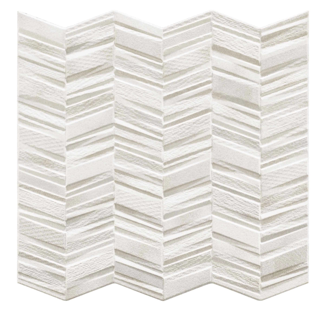 Realonda, Chevron - White, Mate, 44x44cm, 10.00mm