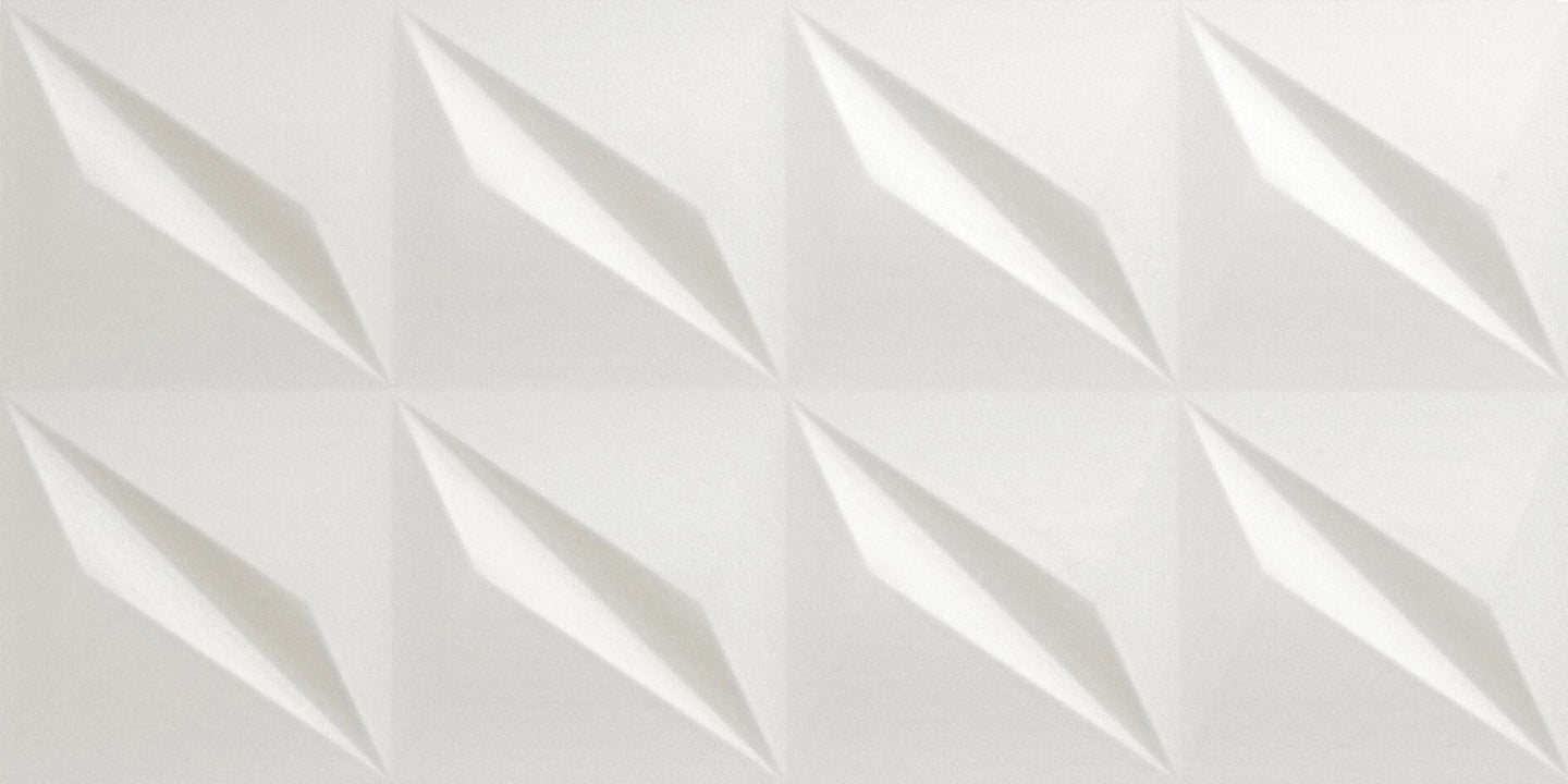 Atlas Concorde, 3d Wall Design - 8DFW - Geometric 3d Flash White, Matt, 40x80cm, 9.00mm