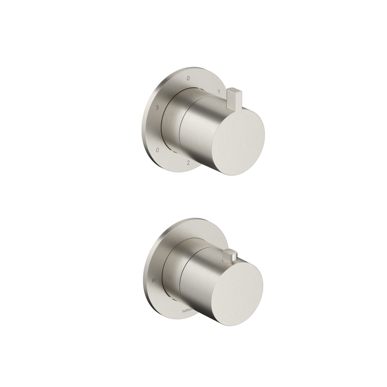 Hotbath Ace AC039EXT afbouwdeel voor inbouw thermostaat met 3-weg stop-omstel - Geborsteld Nikkel