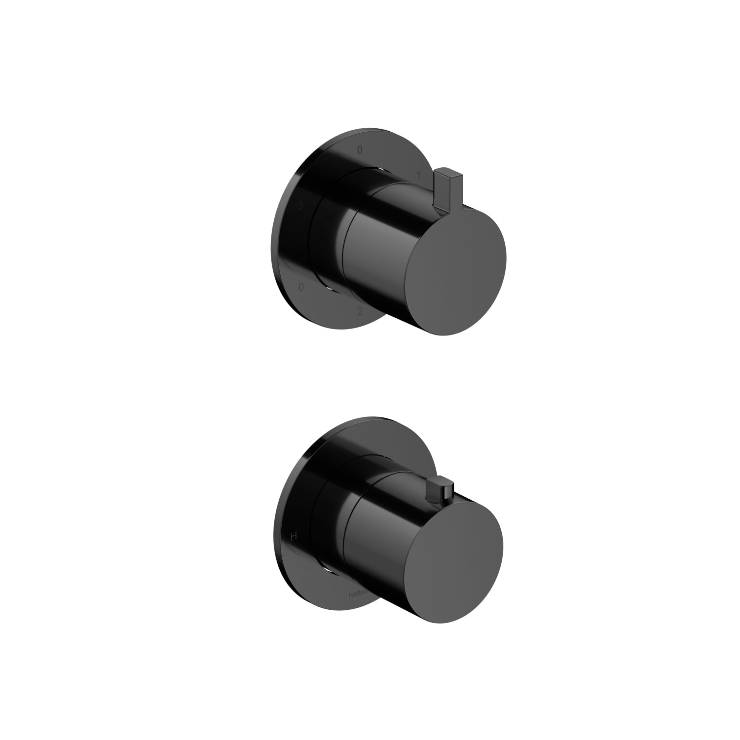 Hotbath Ace AC039EXT afbouwdeel voor inbouw thermostaat met 3-weg stop-omstel - Gepolijst Zwart PVD