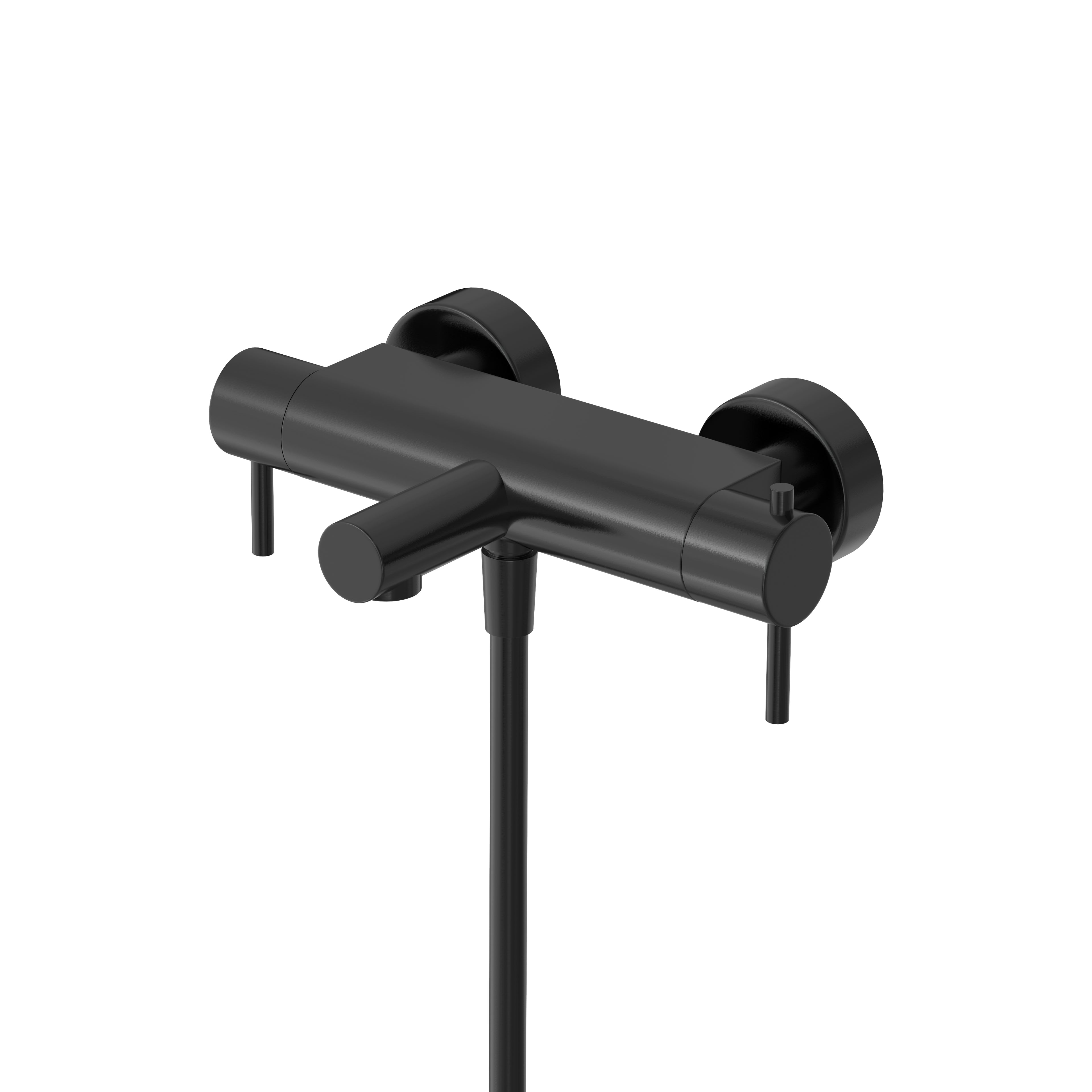 Hotbath Cobber B022 badthermostaat met uitloop - Geborsteld Zwart PVD