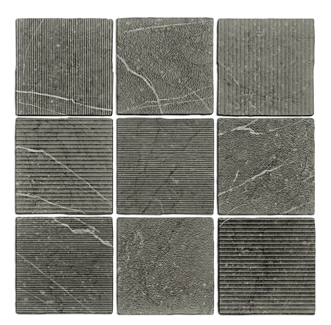 Wow Design, Gea - Gea Charcoal, Carved, 12x12cm, 10.00mm
