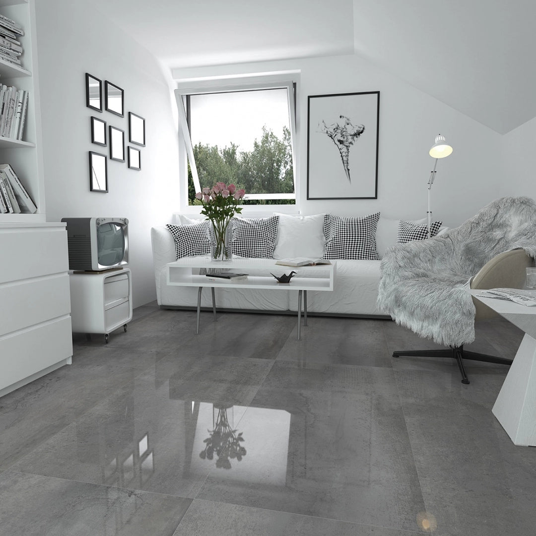 Limestone Ceramica, Boston - Boston Grey, Pulido, 60x120cm, 11.00mm, Rett.