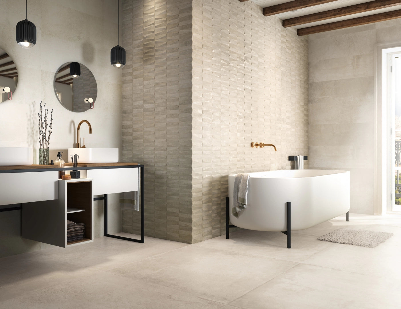 PorcelaniteDos, Seattle - 9525 - Nacar, Natural, 30x90cm, 10.00mm, Rett.