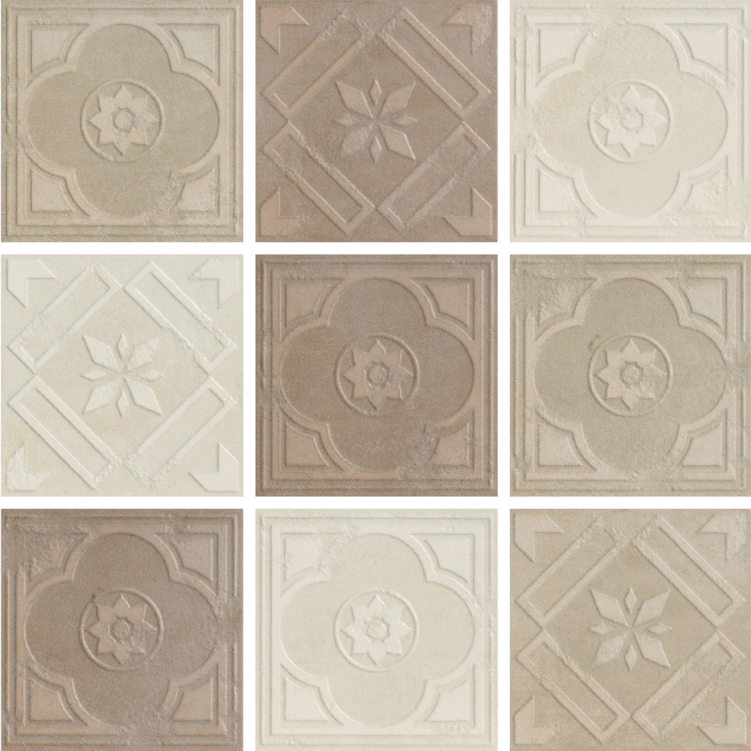 Ceramica Fioranese, Formelle 20 - MP3FR - Mix_3 Colori, Naturale, 20.13x20.13cm, 10.00mm, Rett.
