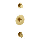 Hotbath Cobber CB007EXT afbouwdeel voor inbouw thermostaat met 2 stopkranen - Geborsteld Messing