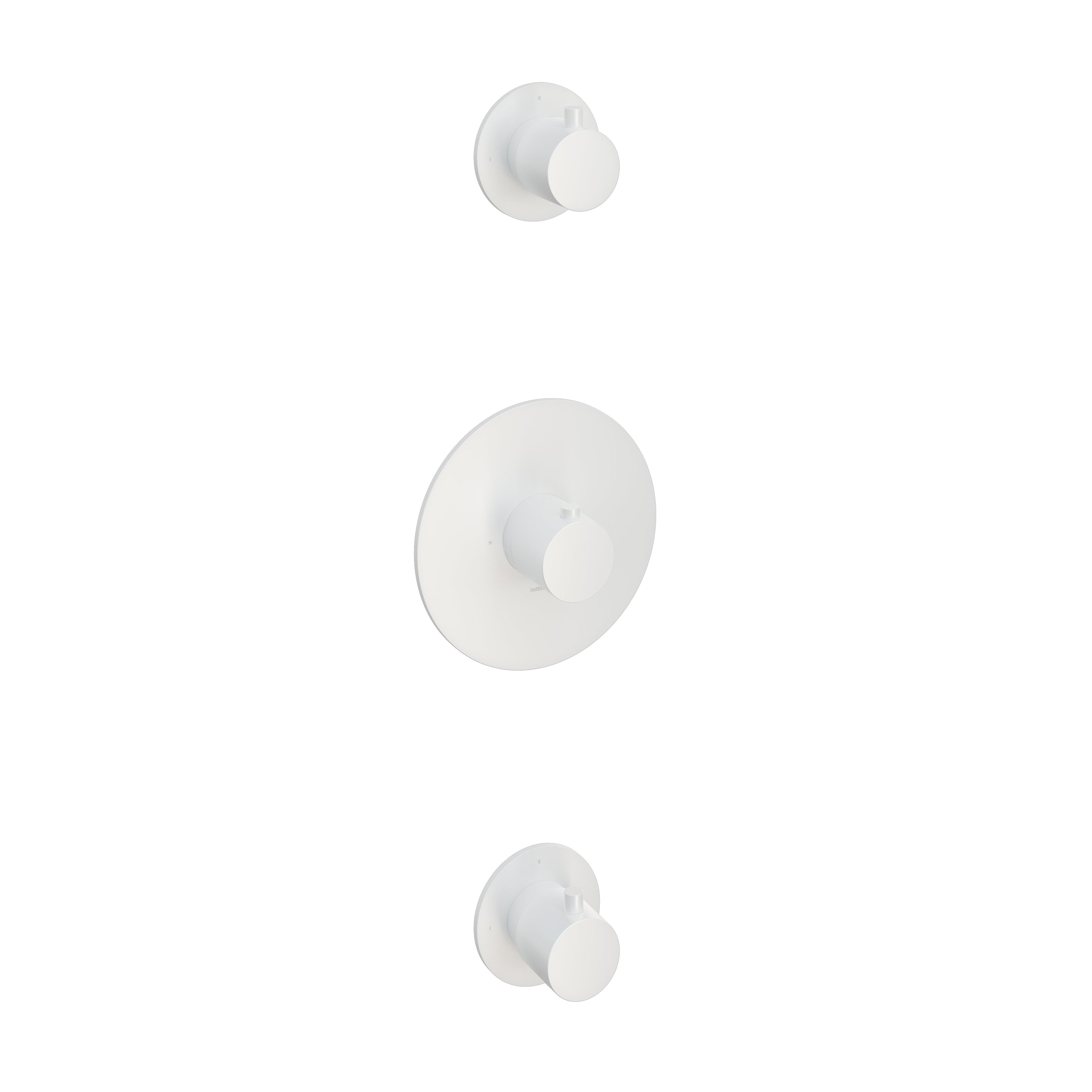 Hotbath Cobber CB007EXT afbouwdeel voor inbouw thermostaat met 2 stopkranen - Mat Wit