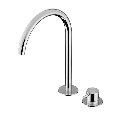 Hotbath Cobber CB023H wastafelkraan 2-gats hoog - Geborsteld Nikkel