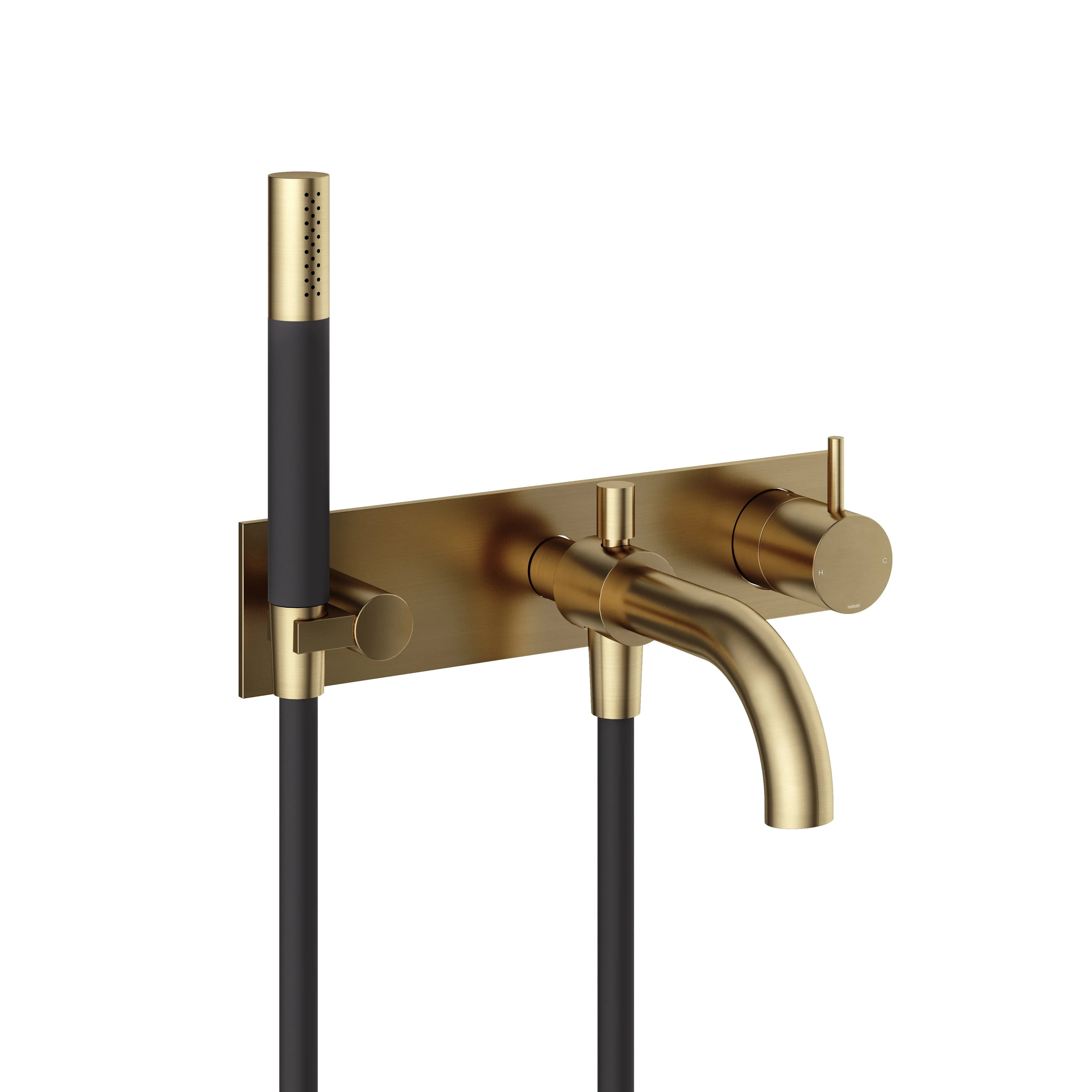 Hotbath Cobber CB126EXT afbouwdeel voor inbouw badmengkraan - Geborsteld Messing