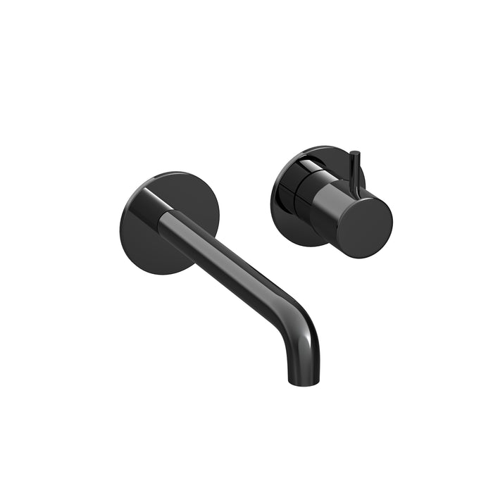 Hotbath Cobber CB105EXT18 afbouwdeel inbouw wastafelkraan - 18cm uitloop - Gepolijst Zwart PVD