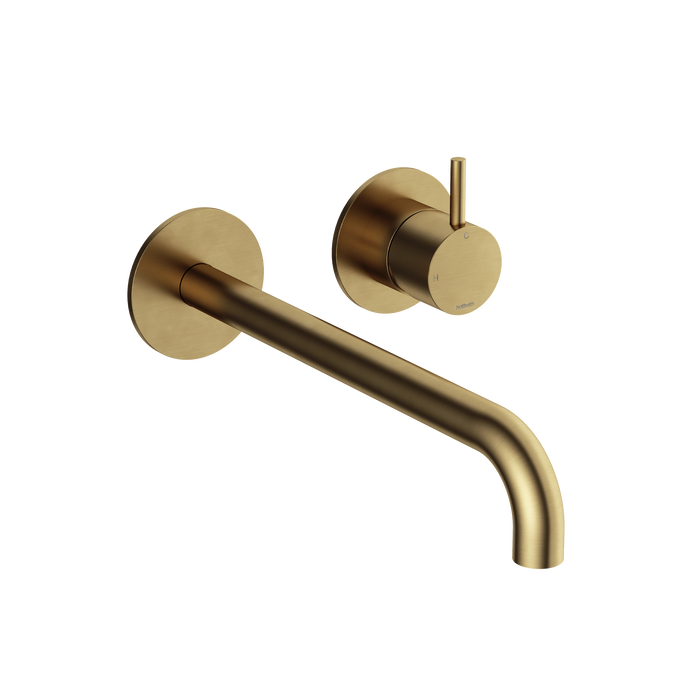 Hotbath Cobber CB105EXT25 afbouwdeel inbouw wastafelkraan - 25cm uitloop - Geborsteld Messing