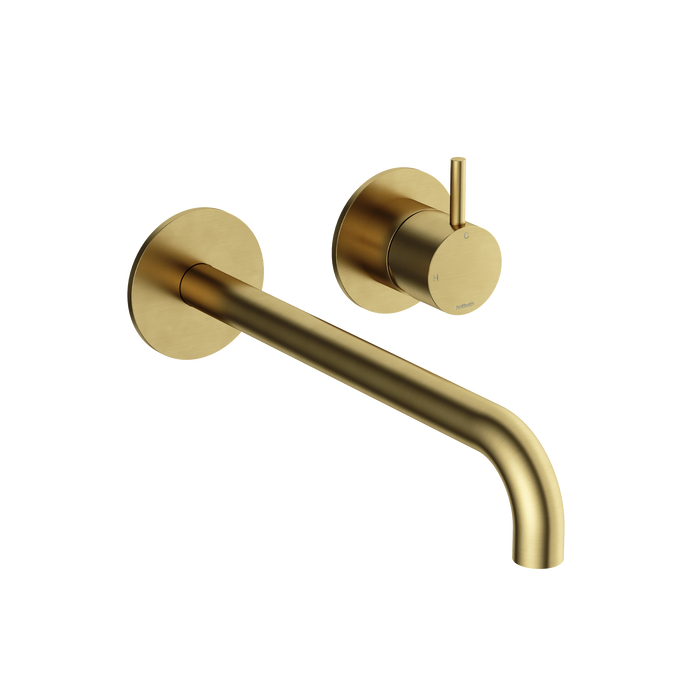 Hotbath Cobber CB105EXT25 afbouwdeel inbouw wastafelkraan - 25cm uitloop - Geborsteld Messing PVD