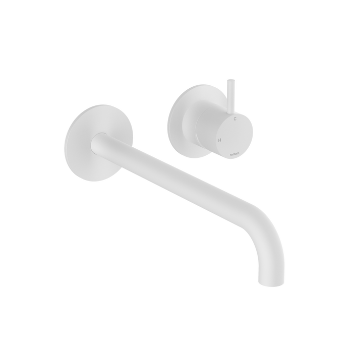 Hotbath Cobber CB105EXT25 afbouwdeel inbouw wastafelkraan - 25cm uitloop - Mat Wit