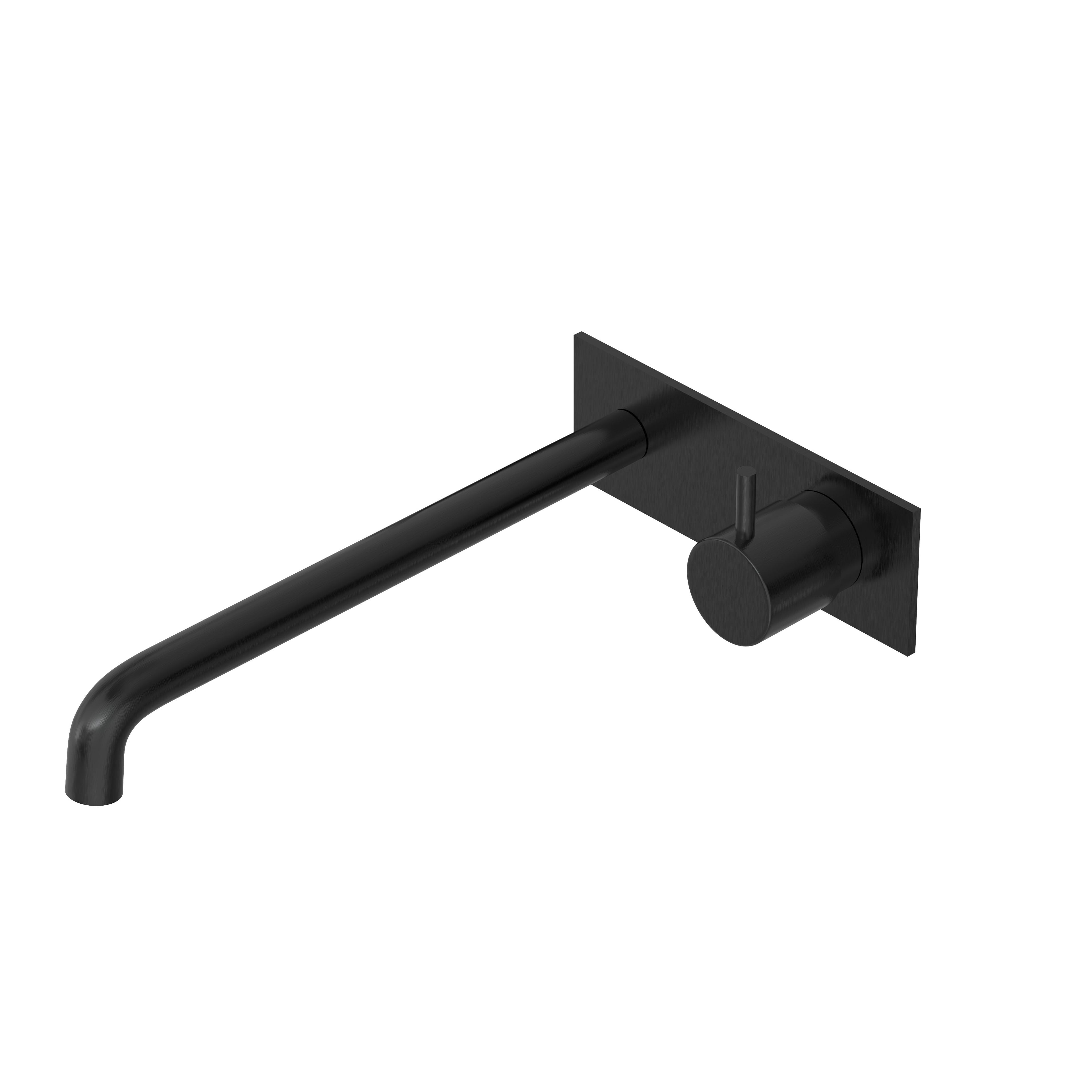 Hotbath Cobber CB106EXT25 afbouwdeel inbouw wastafelkraan - 25cm uitloop - Geborsteld Zwart PVD