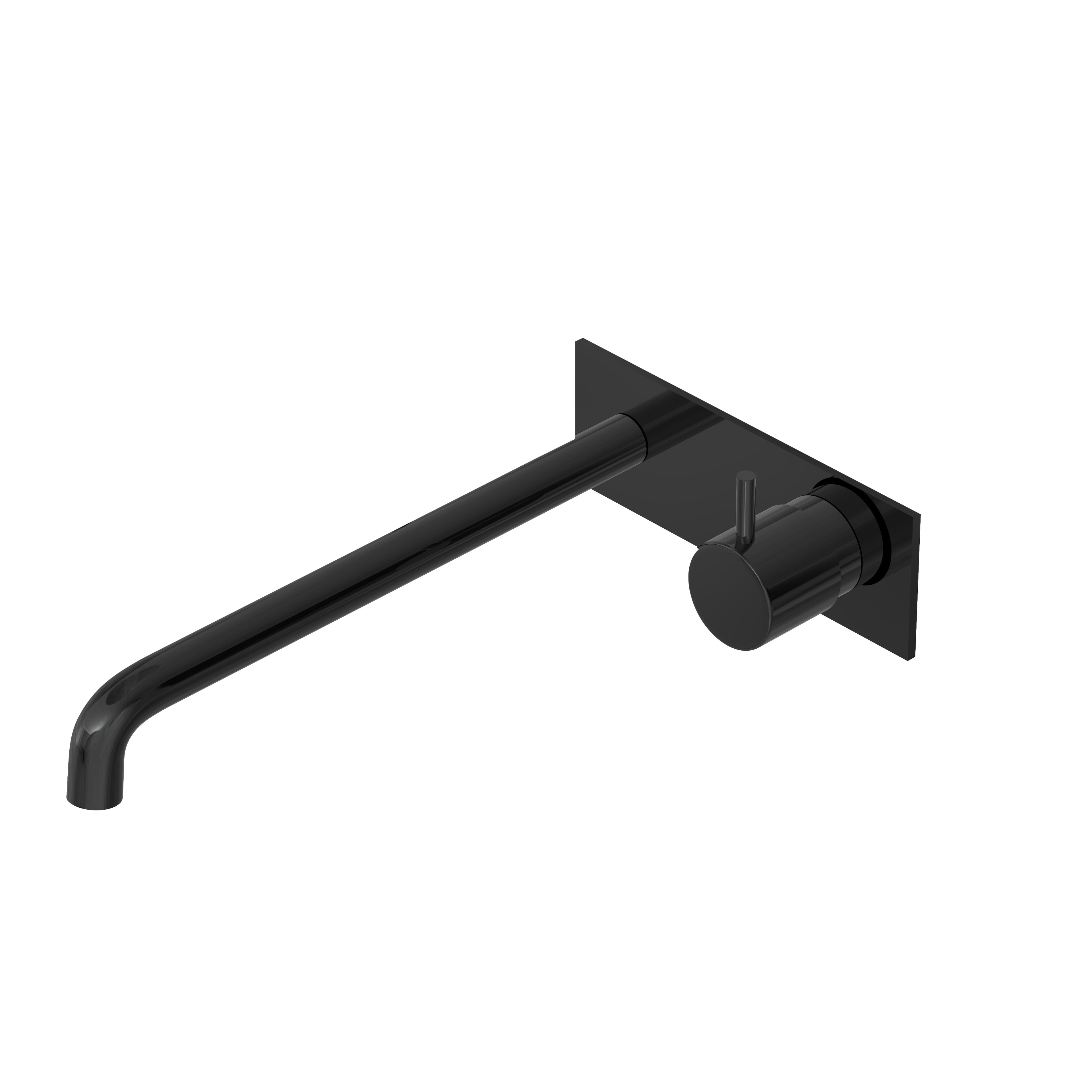 Hotbath Cobber CB106EXT25 afbouwdeel inbouw wastafelkraan - 25cm uitloop - Gepolijst Zwart PVD