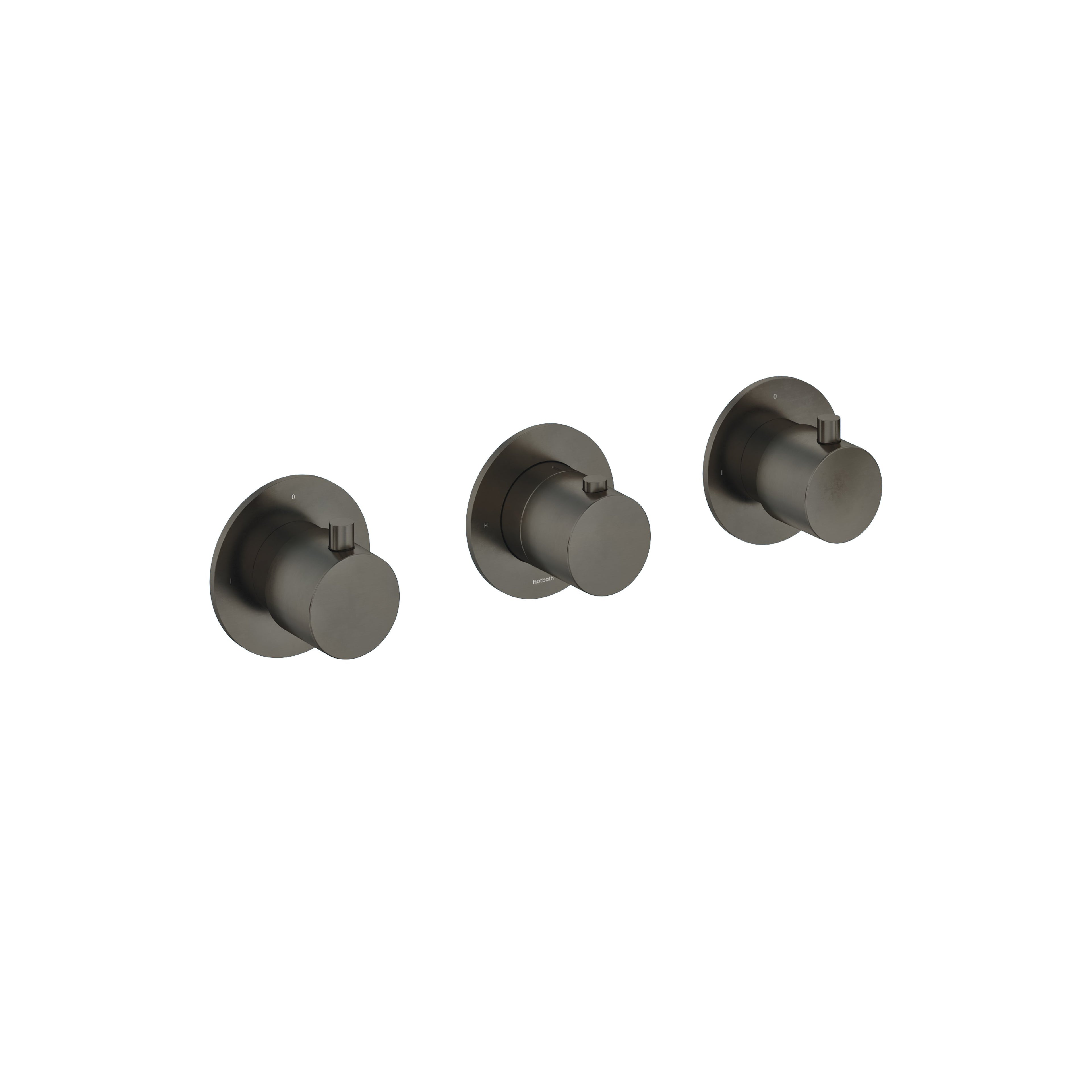 Hotbath Cobber CB7067EXT afbouwdeel voor inbouwthermostaat met 2 stopkranen - Verouderd IJzer