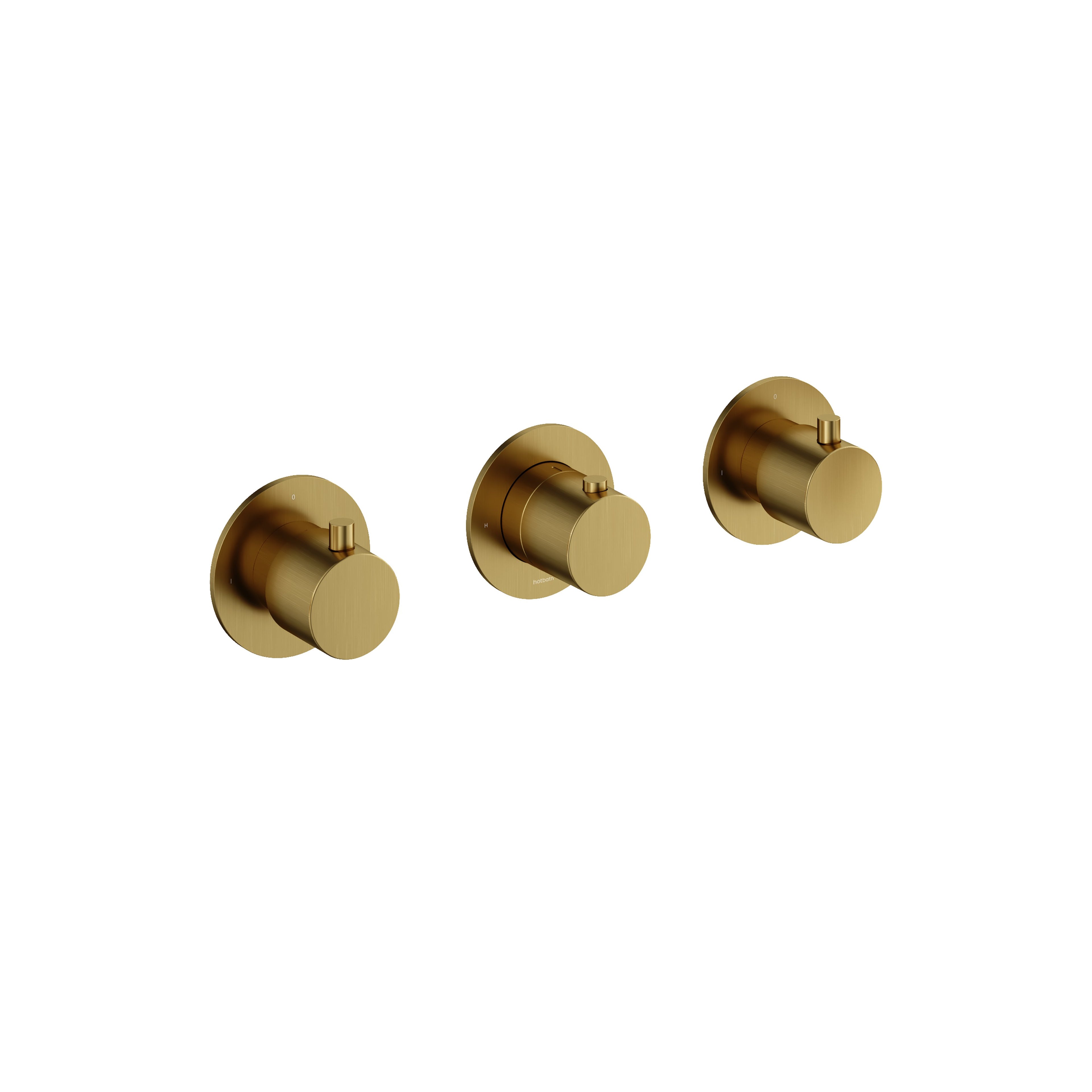 Hotbath Cobber CB7067EXT afbouwdeel voor inbouwthermostaat met 2 stopkranen - Geborsteld Messing PVD