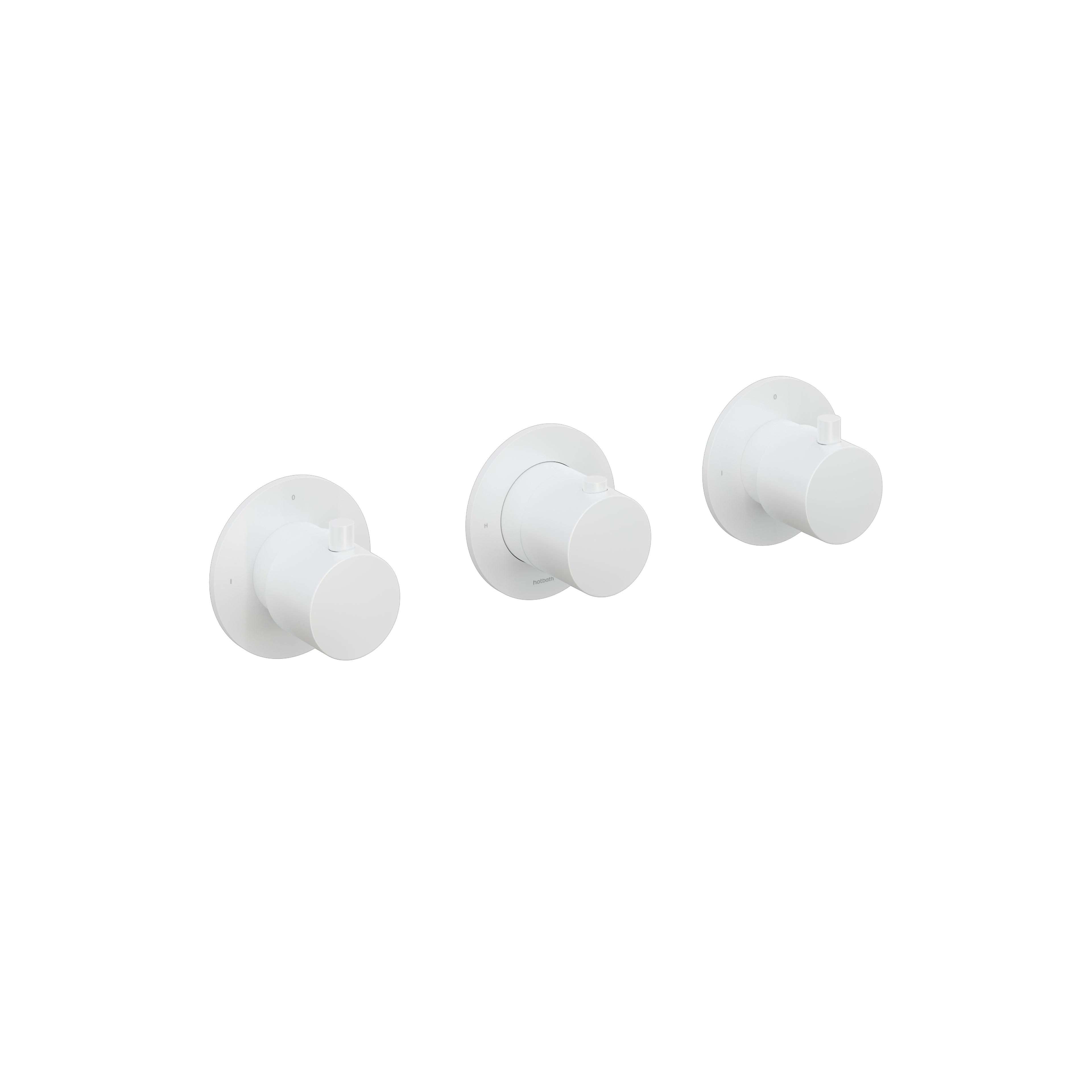 Hotbath Cobber CB7067EXT afbouwdeel voor inbouwthermostaat met 2 stopkranen - Mat Wit