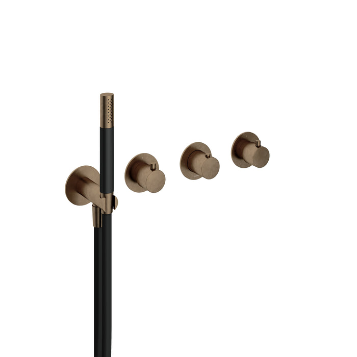 Hotbath Cobber CB7071EXT afbouwdeel voor inbouwthermostaat met 2 stopkranen - Verouderd Messing