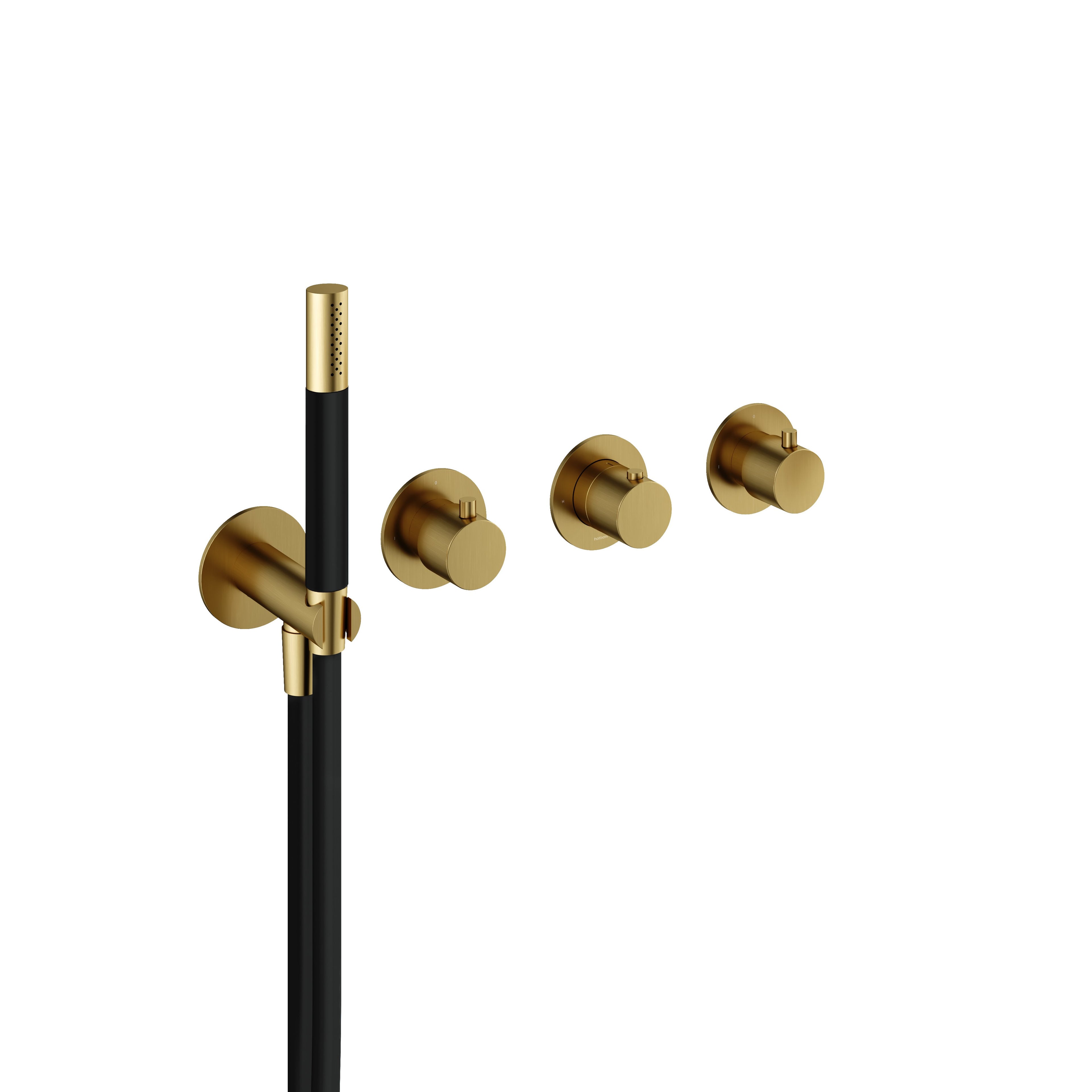 Hotbath Cobber CB7071EXT afbouwdeel voor inbouwthermostaat met 2 stopkranen - Geborsteld Messing PVD
