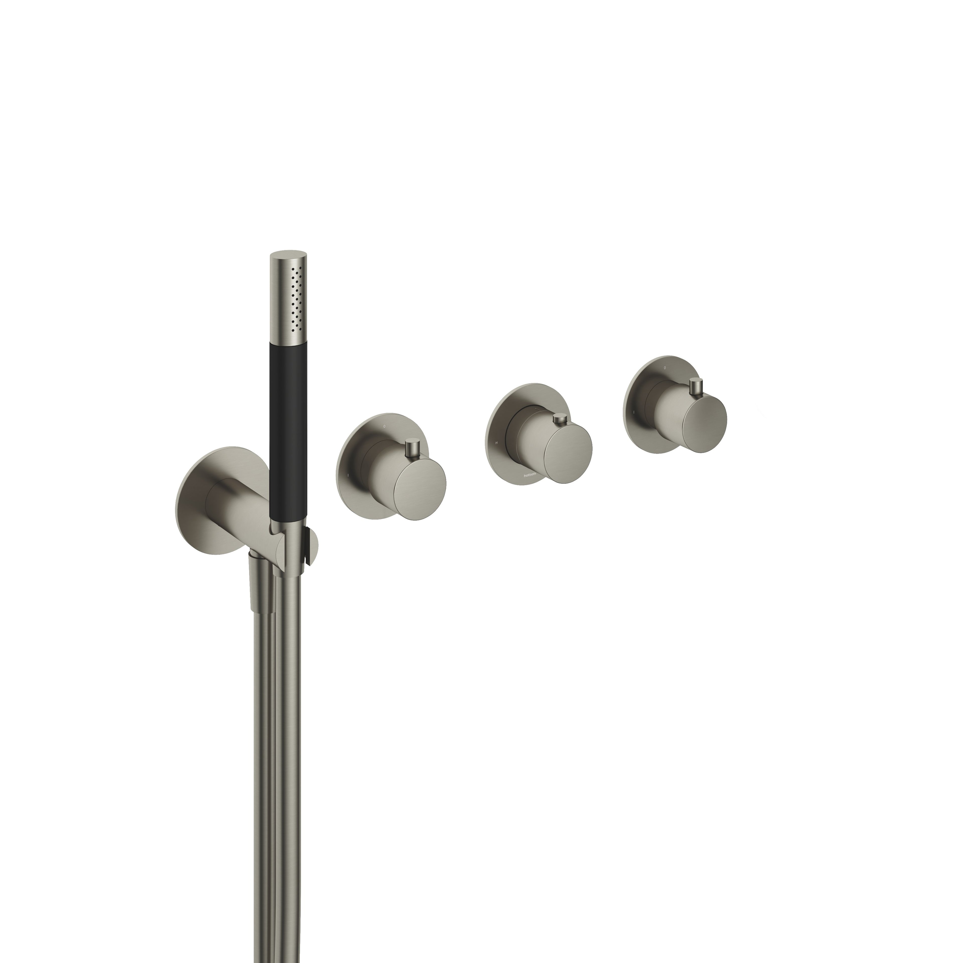Hotbath Cobber CB7071EXT afbouwdeel voor inbouwthermostaat met 2 stopkranen - Geborsteld Nikkel