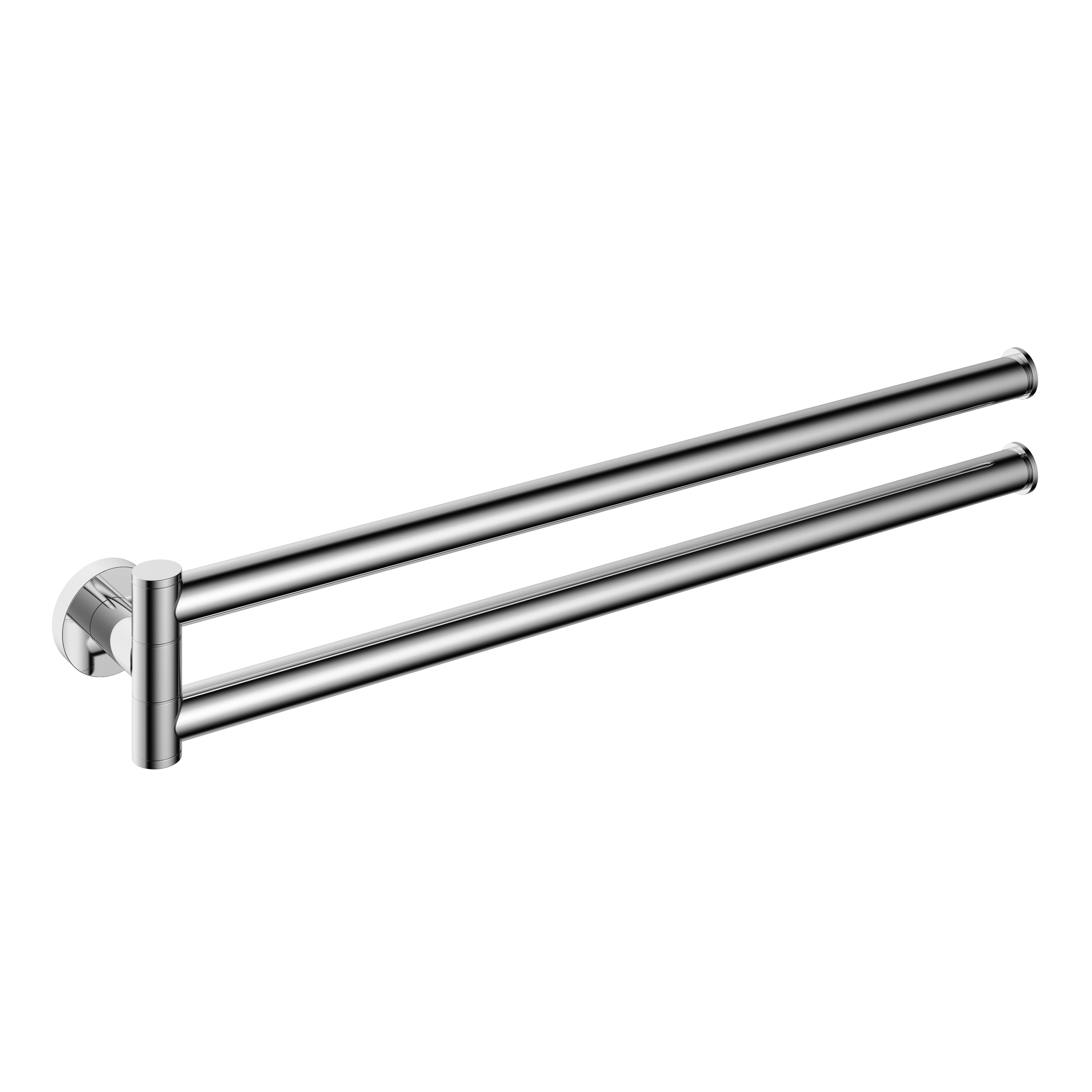 Hotbath &More BAA15 handdoekhouder 2-lids draaibaar - Geborsteld Zwart PVD