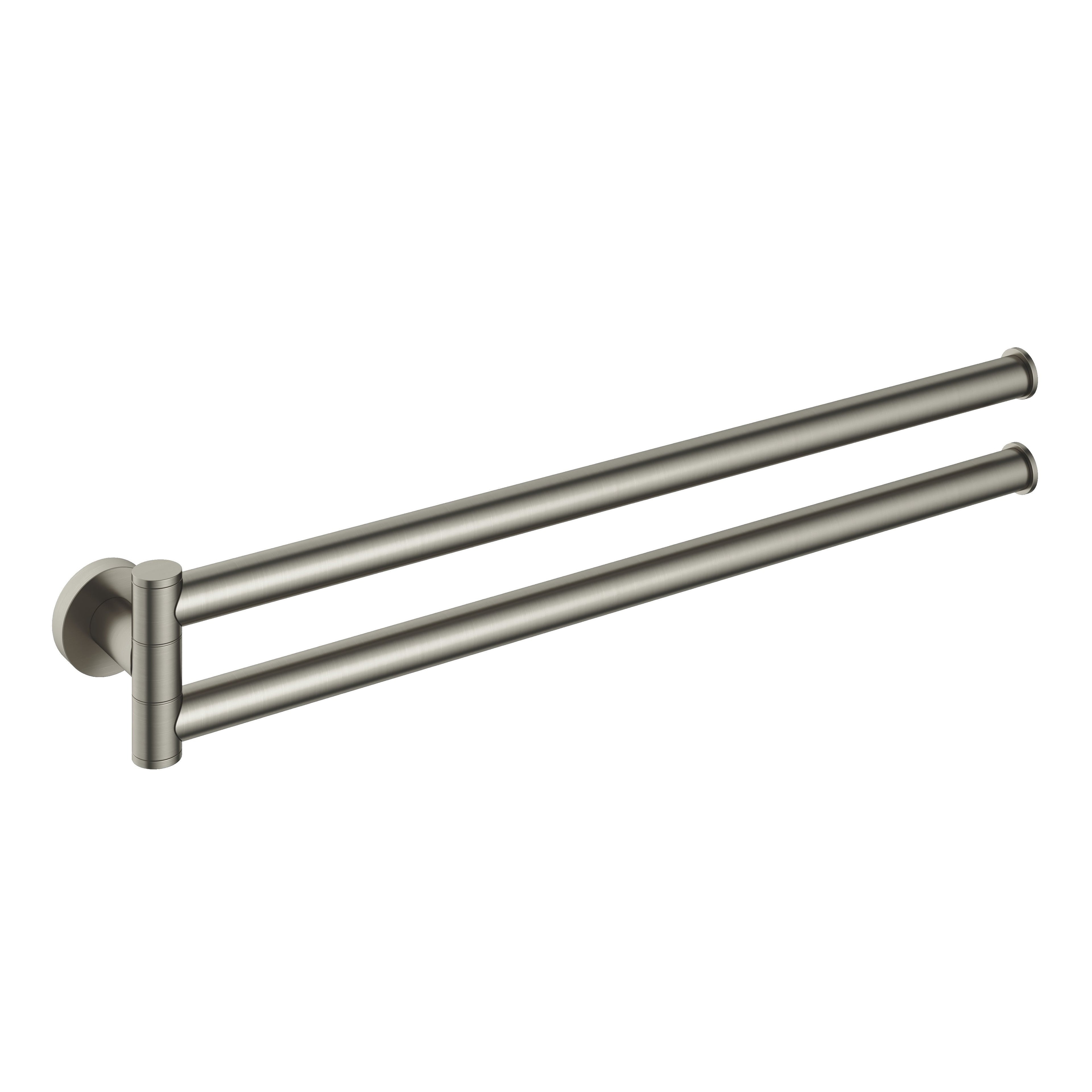 Hotbath &More BAA15 handdoekhouder 2-lids draaibaar - Geborsteld Nikkel