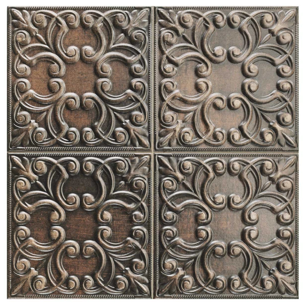 Realonda, Tin Tile - Copper, Brillo, 44x44cm, 10.00mm