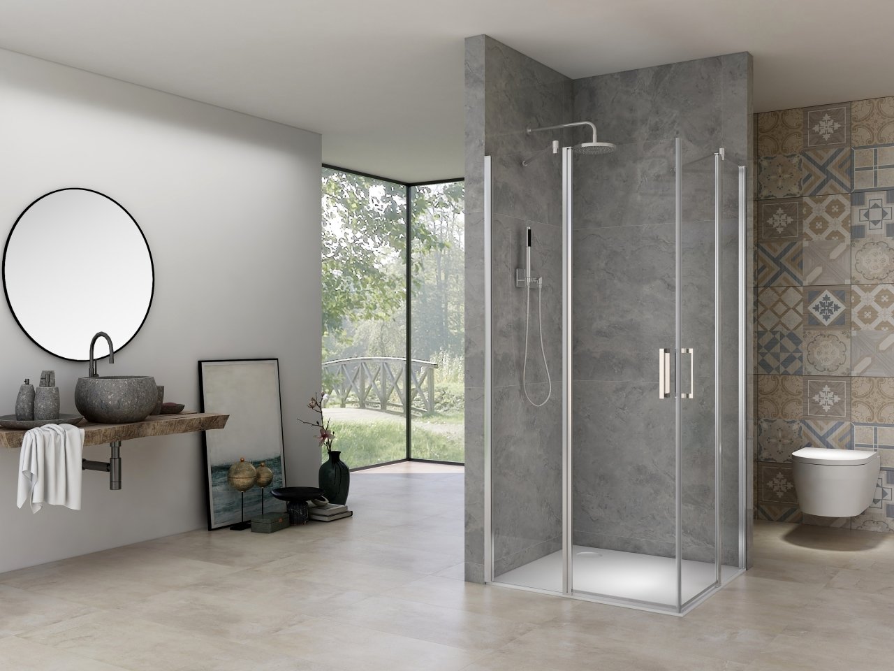 Van Rijn ST02LP320 douchecabine hoekinstap 100cm x 100cm chroom