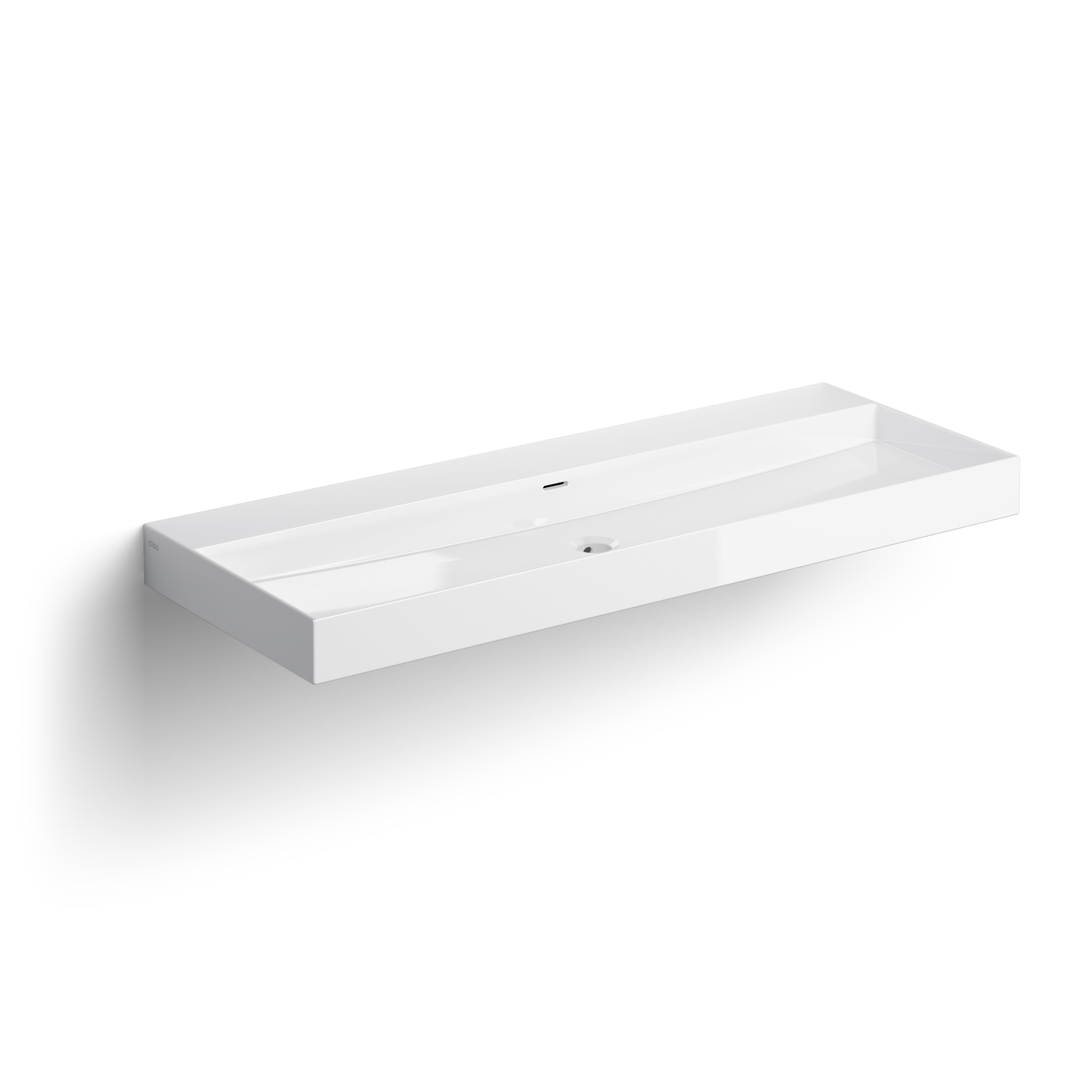 Clou New Wash Me wastafel, met 3 voorbewerkte kraangaten glanzend wit keramiek 110x42x8 cm - CL/02.01438