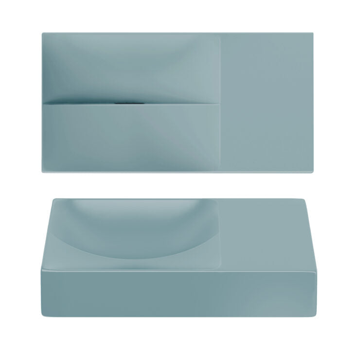 Clou Vale fontein 38cm zonder kraangat rechts - blauw keramiek - CL/03.38161.R