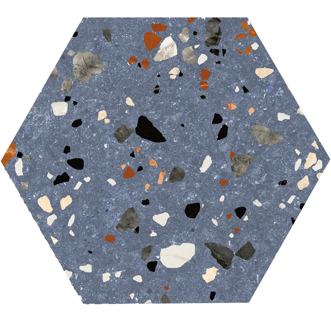 Prissmacer, Hex. Gobi - Blu, Matt, 20x24cm, 11.00mm, Rett.