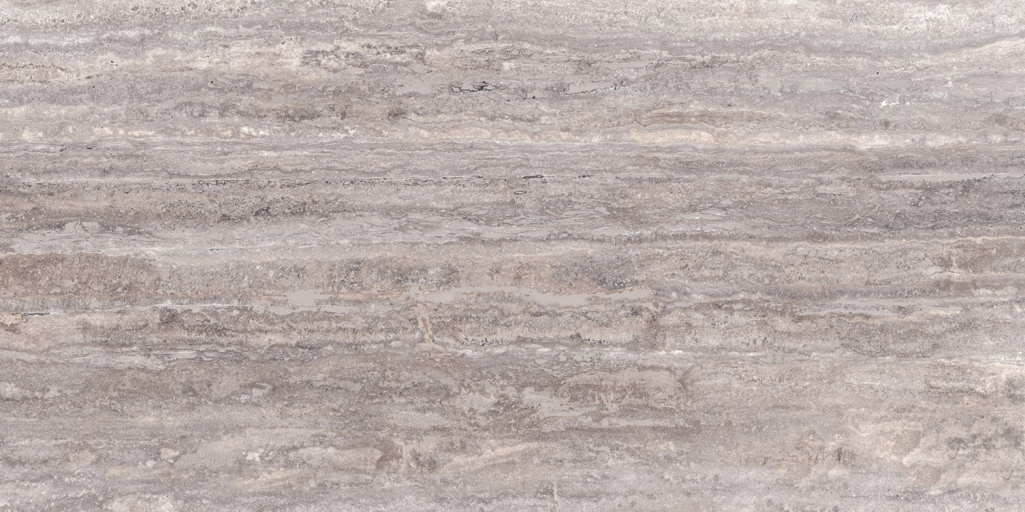 Ragno, Realstone Travertino - RCAQ - Vein Titanio, Strutturato , 60x120cm, 9.00mm, Rett.