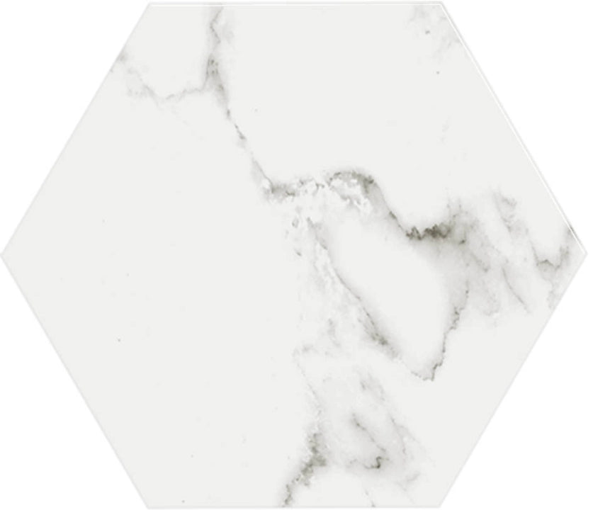 Walls&More by Keradom, Esagone - Q400 - White, Naturale, 15x17.3cm, 9.00mm