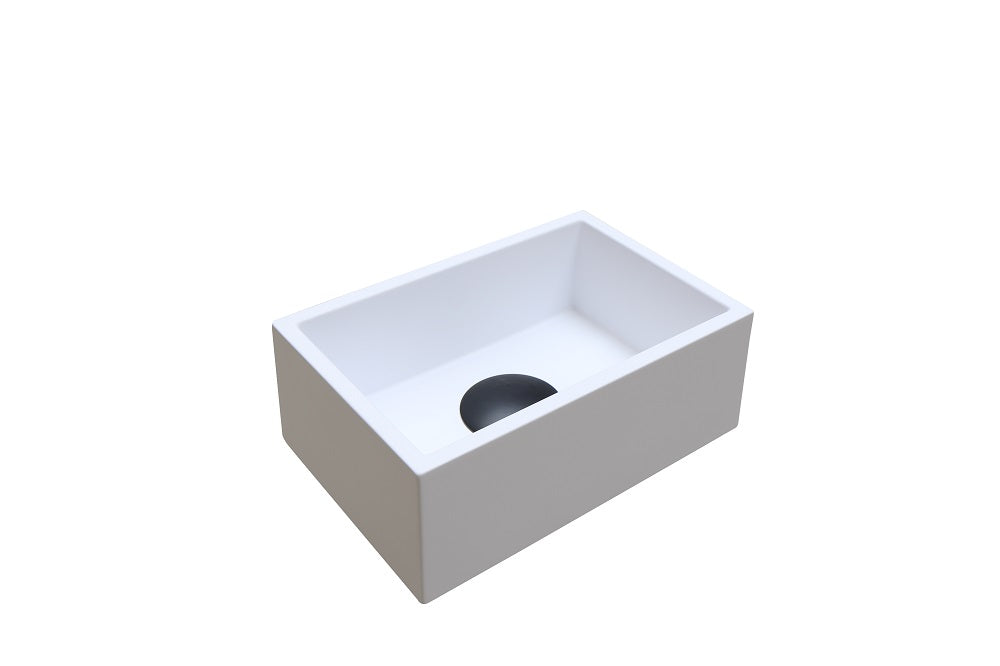 Ink Break opzet fonteinkom rechthoek 27x18cm polystone - mat wit