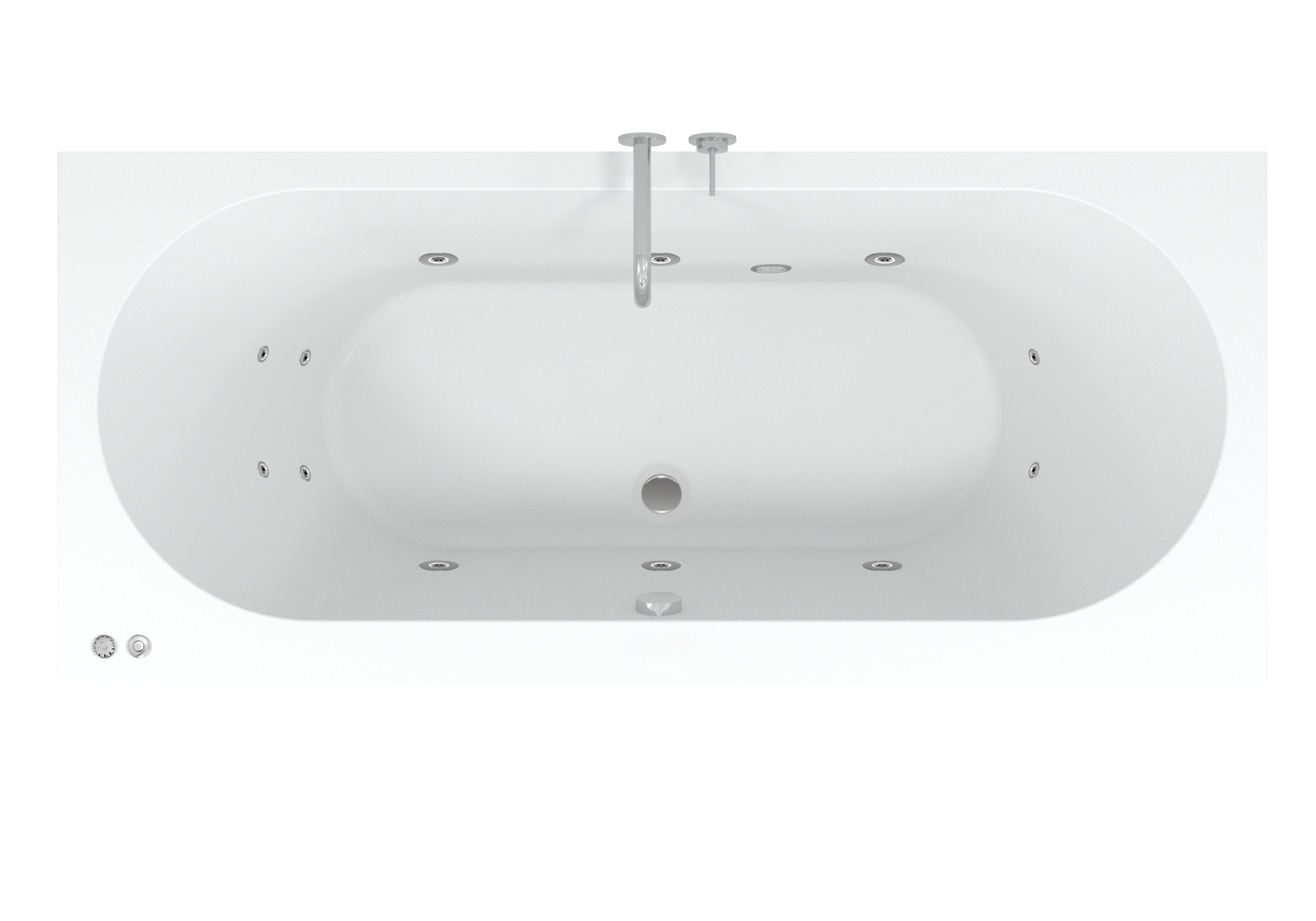 Riho Carolina Easypool 3.1 whirlpool inbouwbad 180x80cm - pneumatisch