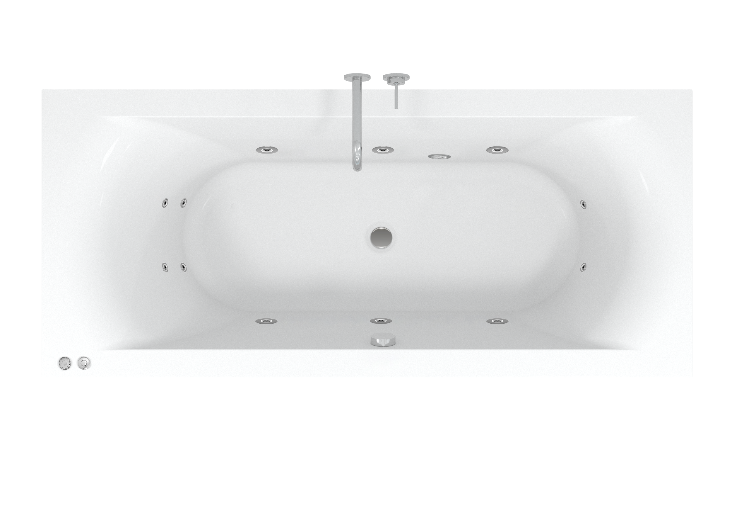Riho Lima Easypool 3.1 whirlpool inbouwbad 170x75cm - pneumatisch