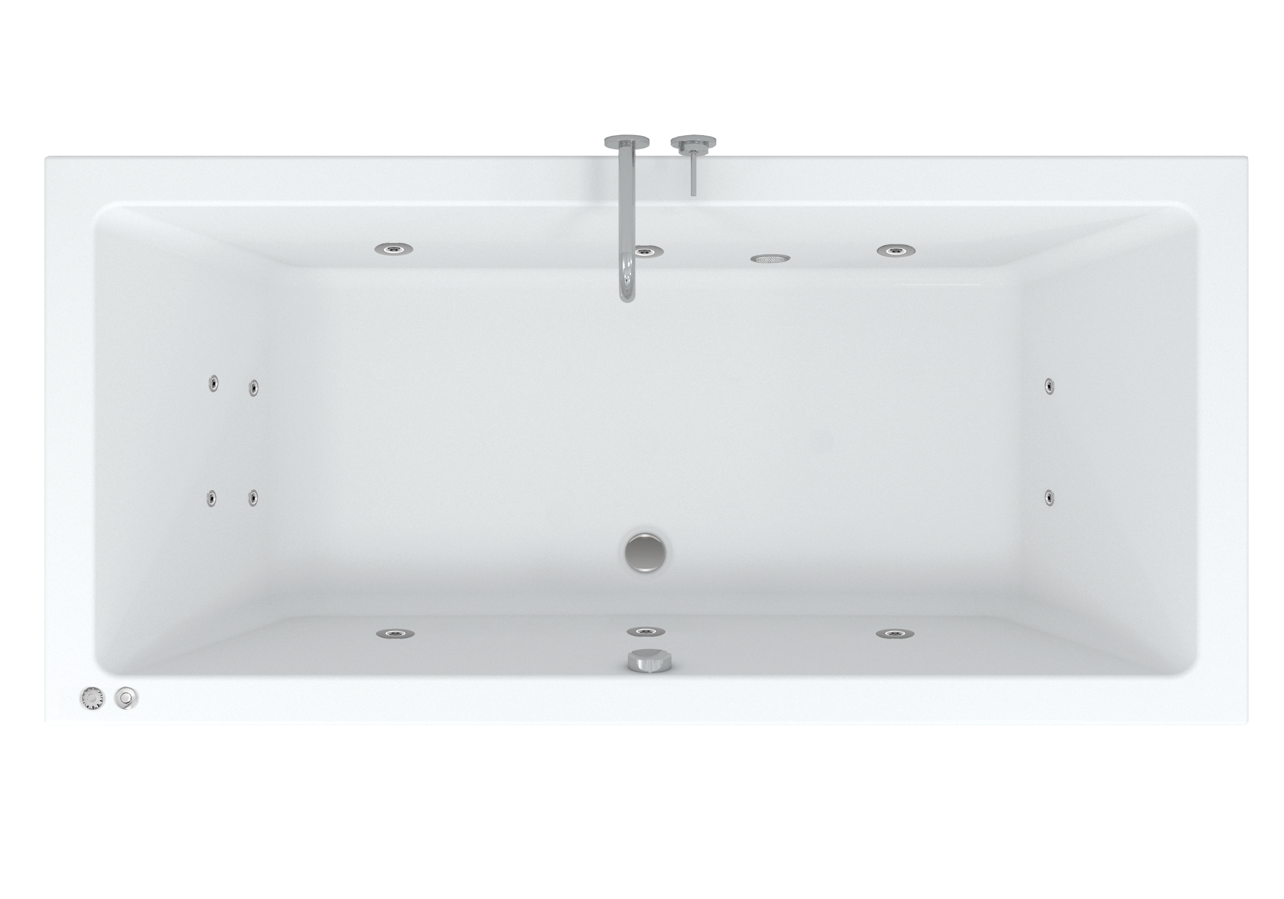 Riho Lusso Easypool 3.1 whirlpool inbouwbad 180x80cm - pneumatisch