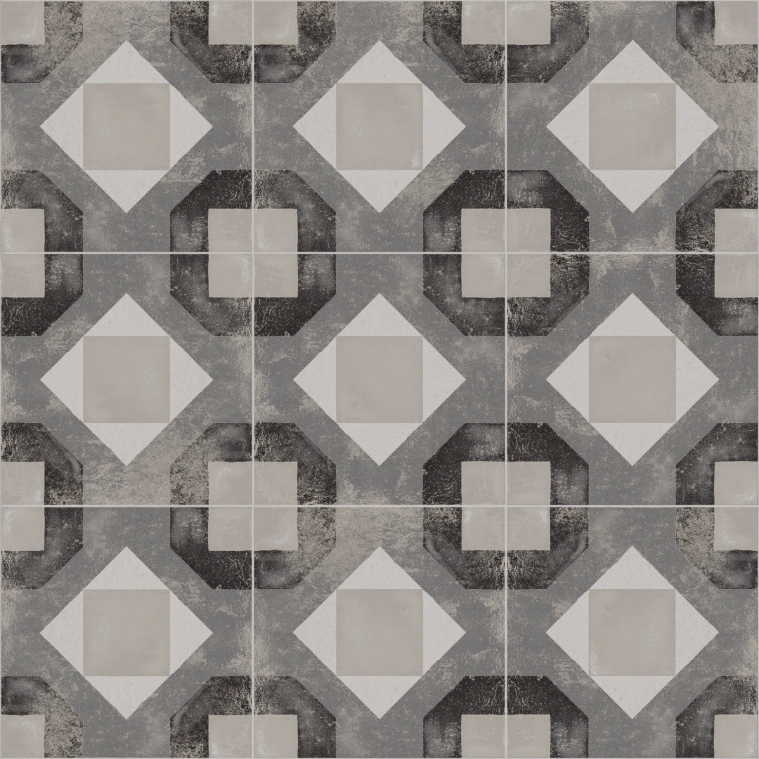 Ceramiche Castelvetro, Cementine - CCM20R17A - Tappeto A B/n, Naturale, 20x20cm, 10.00mm, Rett.