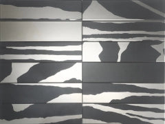 Dune Ceramica, Flat Deluxe - Savannah Black & Silver, Satin, 7.5x30cm, 8.00mm, Rett.