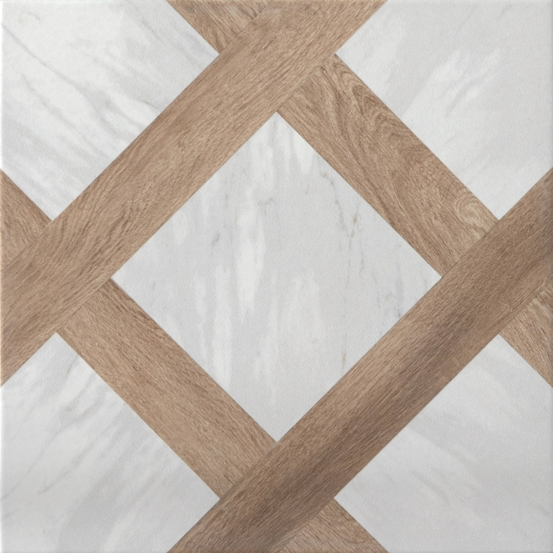 Mac3 by Keradom, Marble&wood - Decoro 1, Matt, 25x25cm, 9.00mm, Rett.