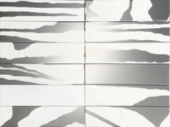 Dune Ceramica, Flat Deluxe - Savannah White & Silver, Satin, 7.5x30cm, 8.00mm, Rett.