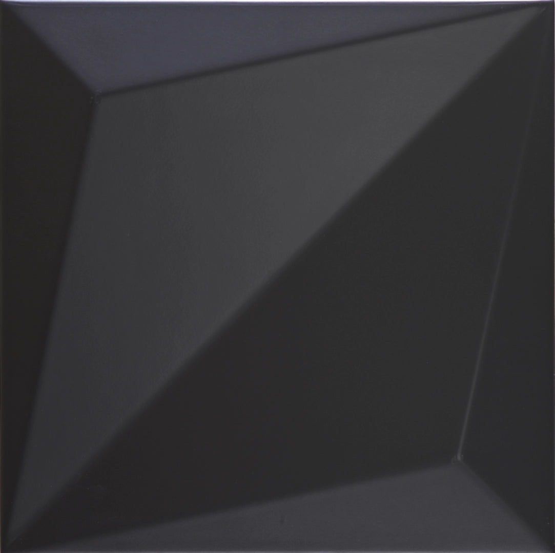 Dune Ceramica, Shapes - 187343 - Origami Black, Matt, 25x25cm, 10.00mm, Rett.