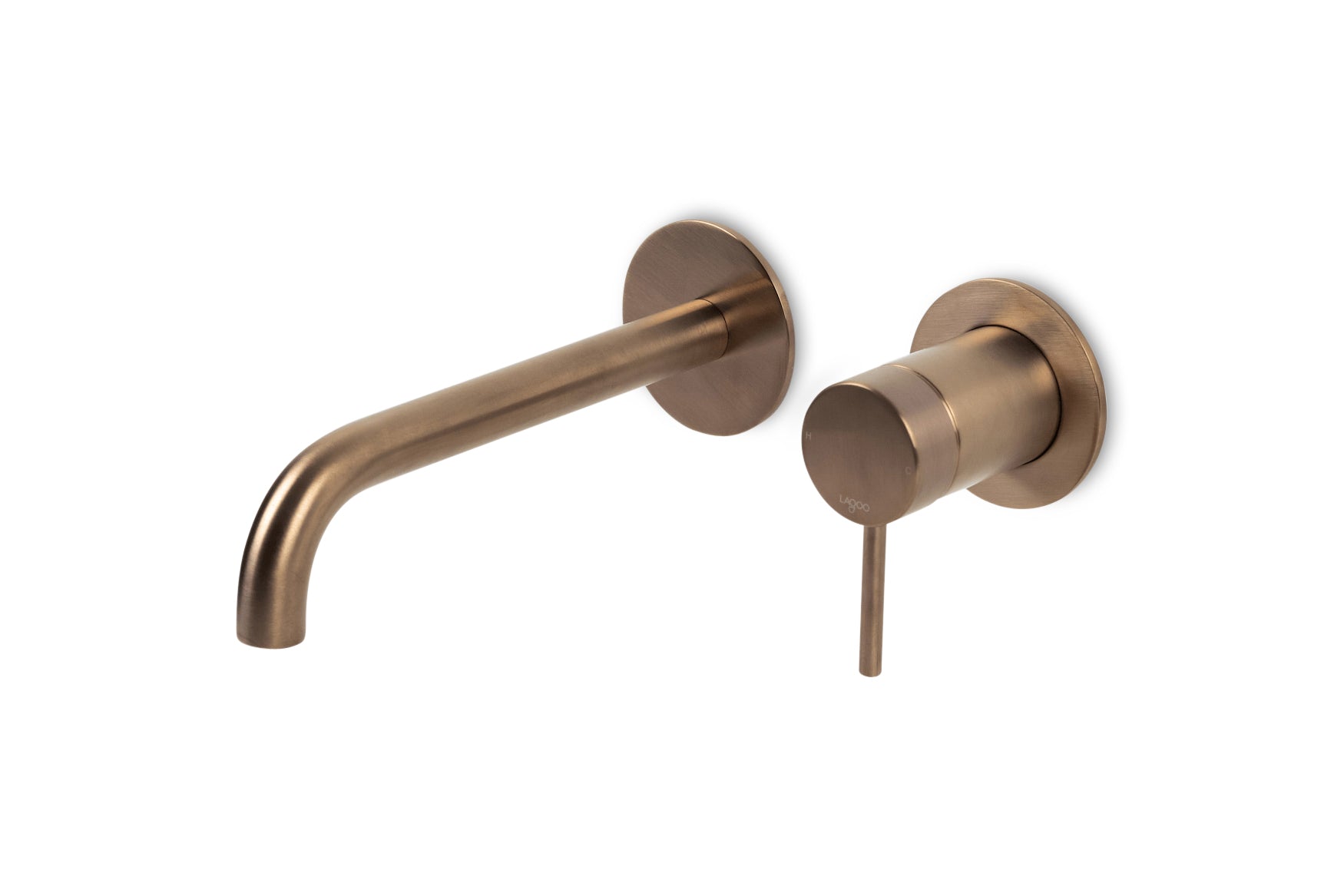 Lagoo - Garda - Inbouw wastafelmengkraan (afbouwdeel) met uitloop (19 cm)  - Geborsteld Koper PVD - G1200-19BK