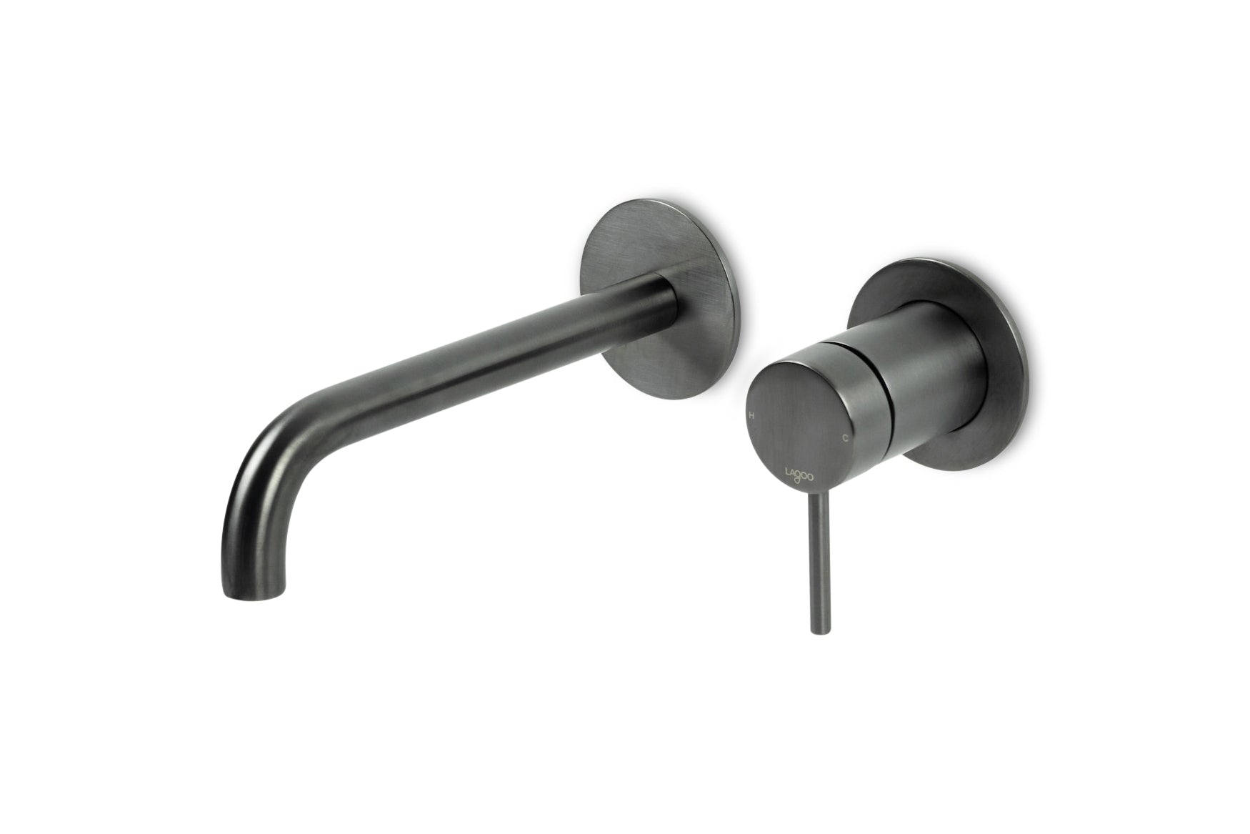 Lagoo - Garda - Inbouw wastafelmengkraan (afbouwdeel) met uitloop (19 cm)  - Geborsteld Gun Metal PVD - G1200-19GM