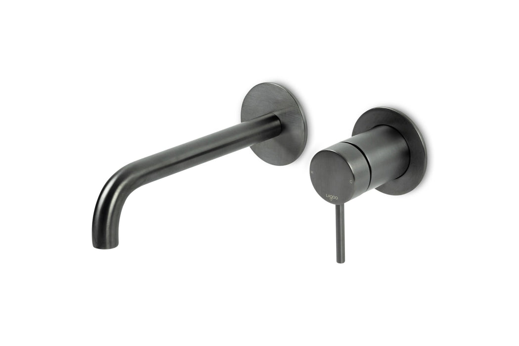 Lagoo - Garda - Inbouw wastafelmengkraan (afbouwdeel) met uitloop (19 cm)  - Geborsteld Gun Metal PVD - G1200-19GM