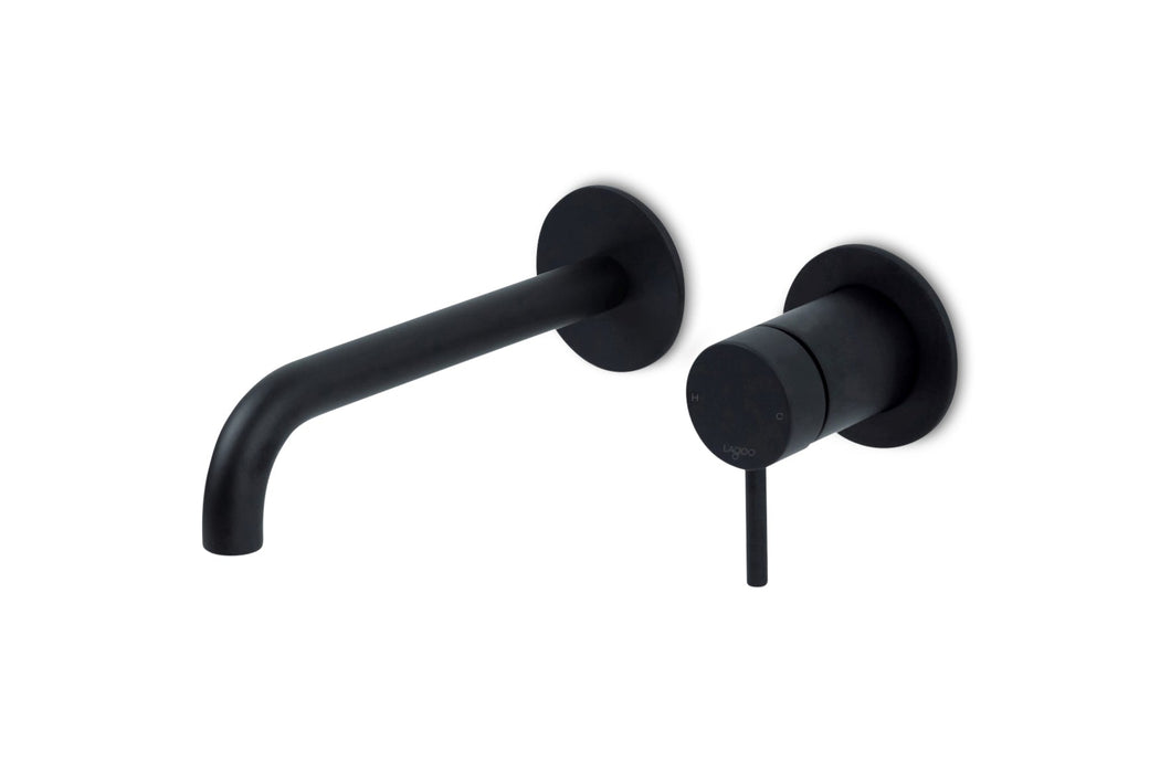 Lagoo - Garda - Inbouw wastafelmengkraan (afbouwdeel) met uitloop (19 cm)  - Mat Zwart - G1200-19MB