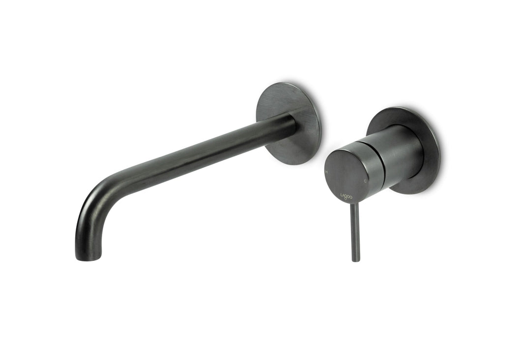 Lagoo - Garda - Inbouw wastafelmengkraan (afbouwdeel) met uitloop (22 cm)  - Geborsteld Gun Metal PVD - G1200-22GM