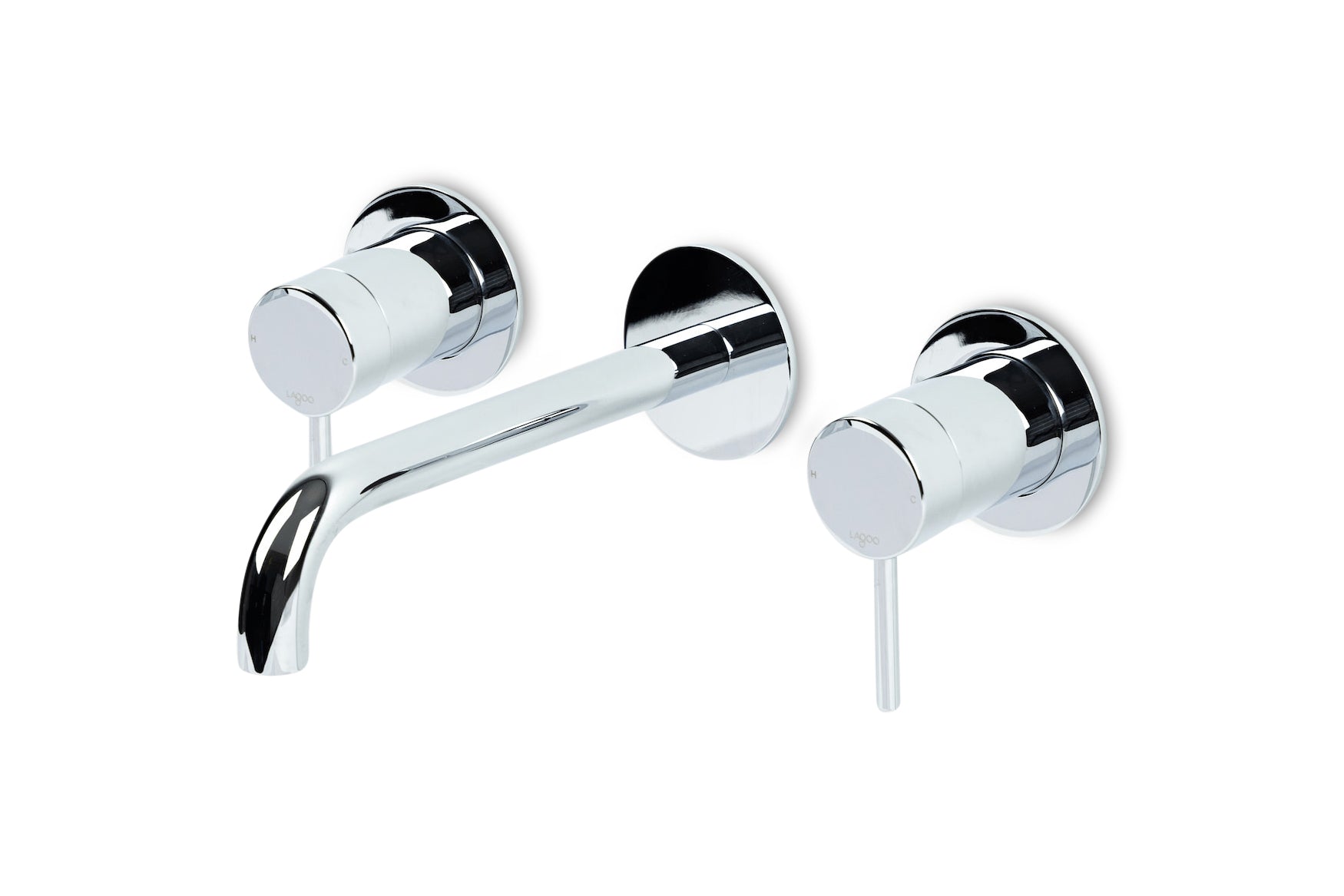 Lagoo - Garda - Inbouw wastafelmengkraan, 2 greeps (afbouwdeel) met uitloop (19 cm)  - Chroom - G1204-19CH