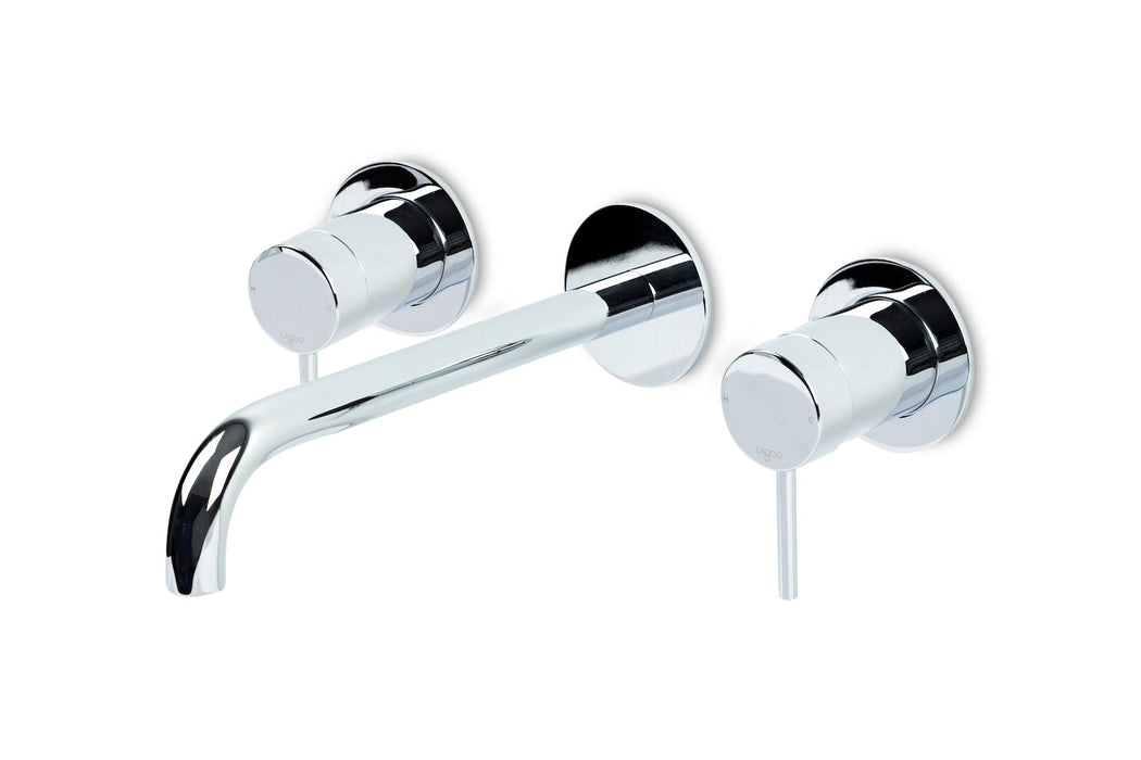 Lagoo - Garda - Inbouw wastafelmengkraan, 2 greeps (afbouwdeel) met uitloop (22 cm)  - Chroom - G1204-22CH